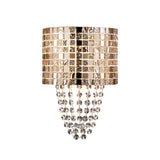 Camden 2 Light Mosaic Glass & Crystal Wall Light - Rose Gold