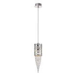 Camden 10cm 1 Light Mosaic Glass & Crystal Pendant Light - Chrome