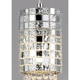 Camden 10cm 1 Light Mosaic Glass & Crystal Pendant Light - Chrome