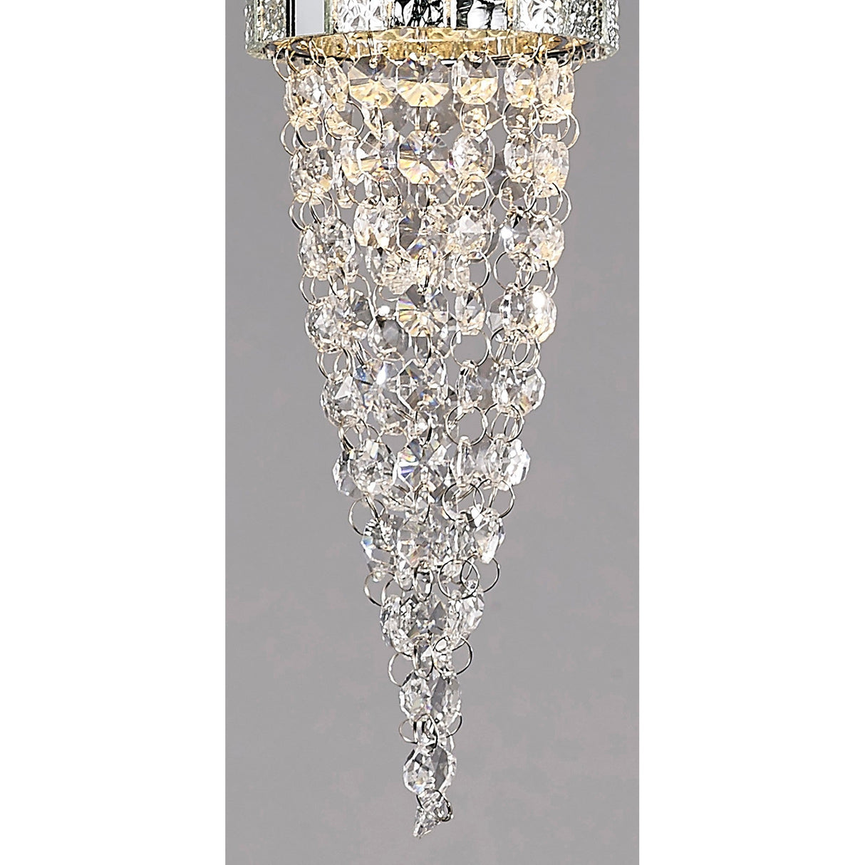 Camden 10cm 1 Light Mosaic Glass & Crystal Pendant Light - Chrome