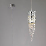 Camden 10cm 1 Light Mosaic Glass & Crystal Pendant Light - Chrome
