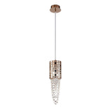 Camden 10cm 1 Light Mosaic Glass & Crystal Pendant Light - Rose Gold