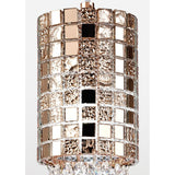 Camden 10cm 1 Light Mosaic Glass & Crystal Pendant Light - Rose Gold