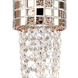 Camden 10cm 1 Light Mosaic Glass & Crystal Pendant Light - Rose Gold