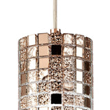 Camden 10cm 1 Light Mosaic Glass & Crystal Pendant Light - Rose Gold