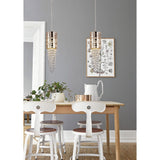 Camden 10cm 1 Light Mosaic Glass & Crystal Pendant Light - Rose Gold