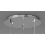 Camden 3 Light Mosaic Glass & Crystal Cluster Pendant Light -  Polished Chrome