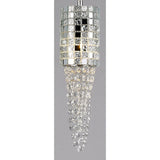 Camden 3 Light Mosaic Glass & Crystal Cluster Pendant Light -  Polished Chrome