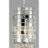 Camden 3 Light Mosaic Glass & Crystal Cluster Pendant Light -  Polished Chrome