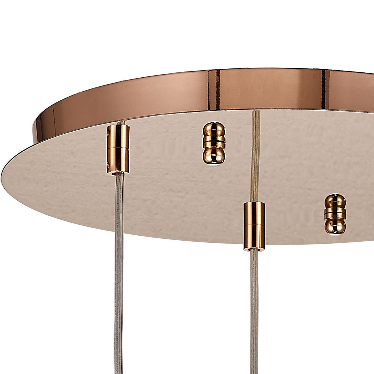 Camden 3 Light Mosaic Glass & Crystal Cluster Pendant Light - Rose Gold