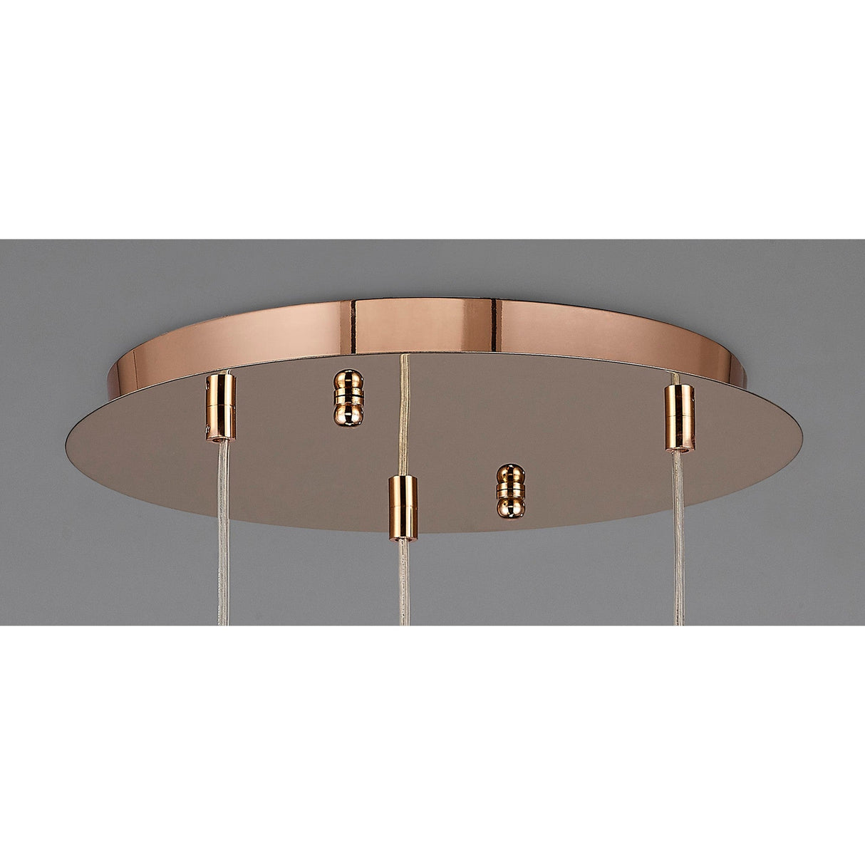 Camden 3 Light Mosaic Glass & Crystal Cluster Pendant Light - Rose Gold