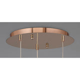 Camden 3 Light Mosaic Glass & Crystal Cluster Pendant Light - Rose Gold