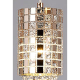 Camden 3 Light Mosaic Glass & Crystal Cluster Pendant Light - Rose Gold