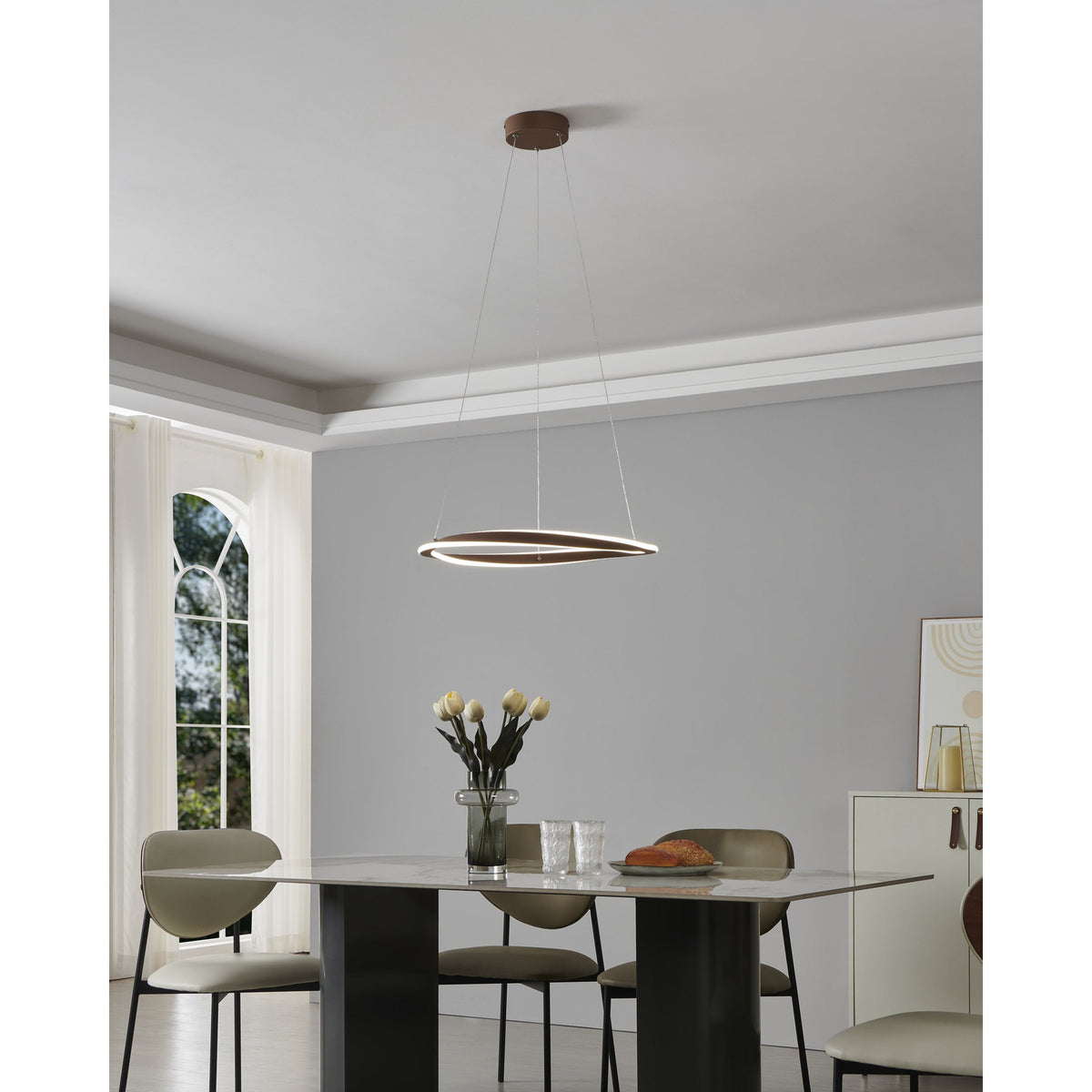 Camerota Round Pendant Light - Dark Bronze