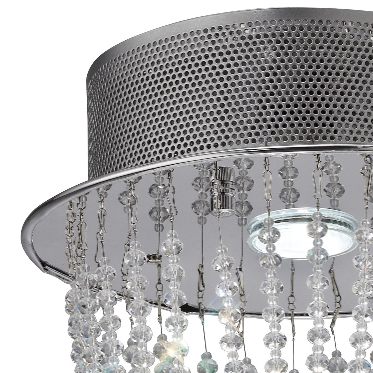 Camilla 1 Light Crystal Semi-Flush Ceiling Light – Polished Chrome