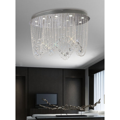 Camilla 12 Light Crystal Semi-Flush Ceiling Light – Polished Chrome
