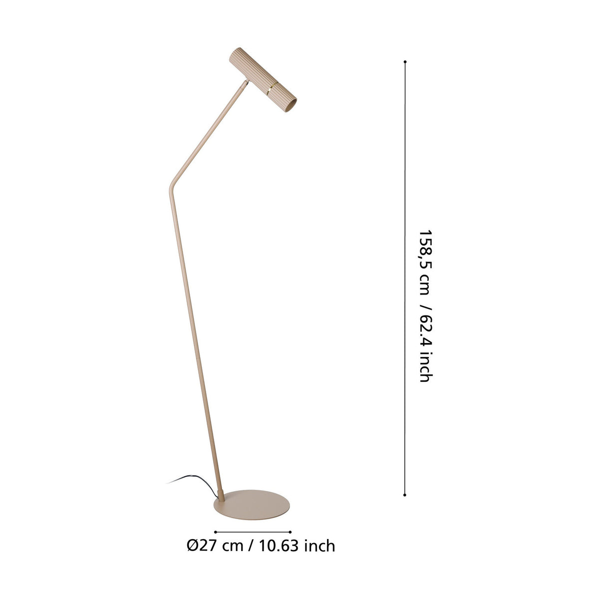 Caminia Floor Lamp - Sand & Brushed Brass