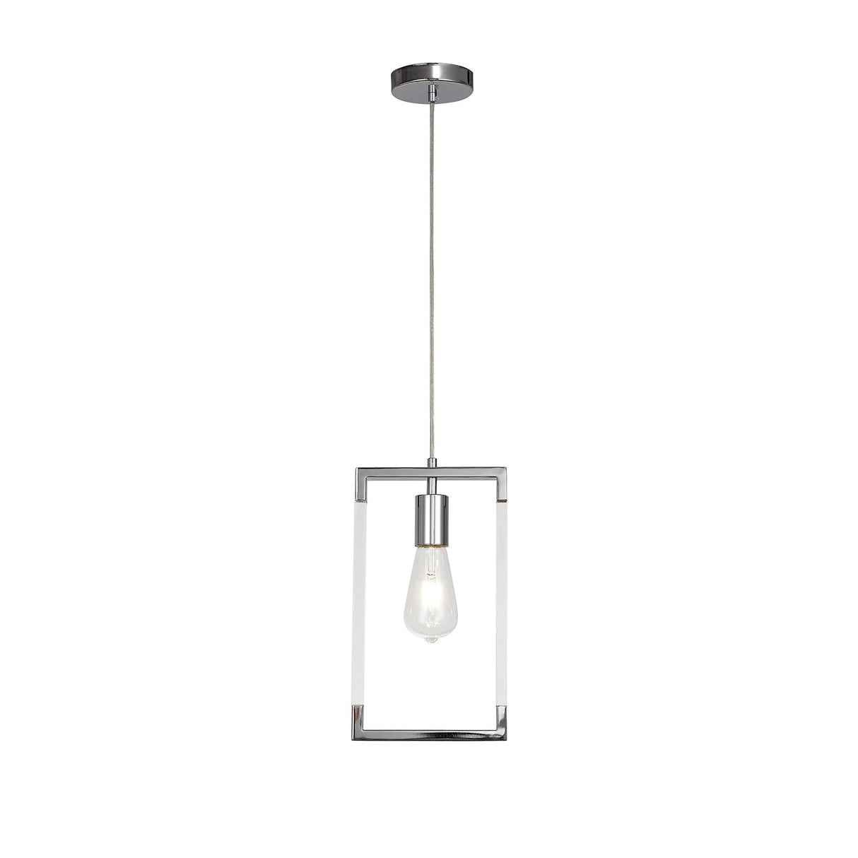 Canto Rectangle 1 Light Pendant Light - Polished Nickel