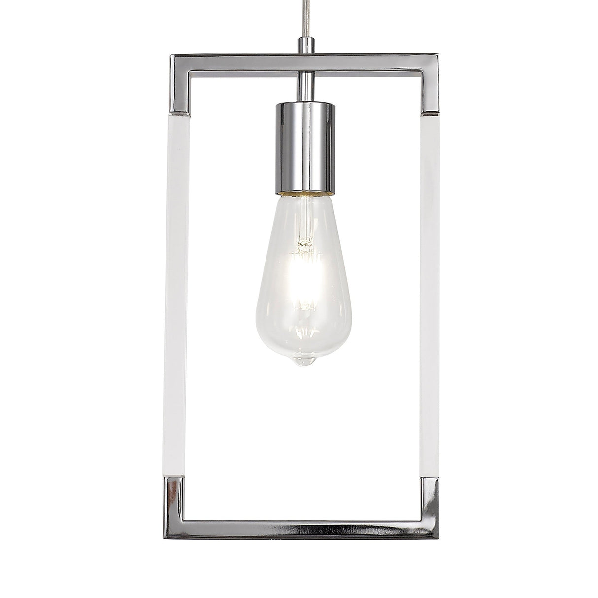 Canto Rectangle 1 Light Pendant Light - Polished Nickel
