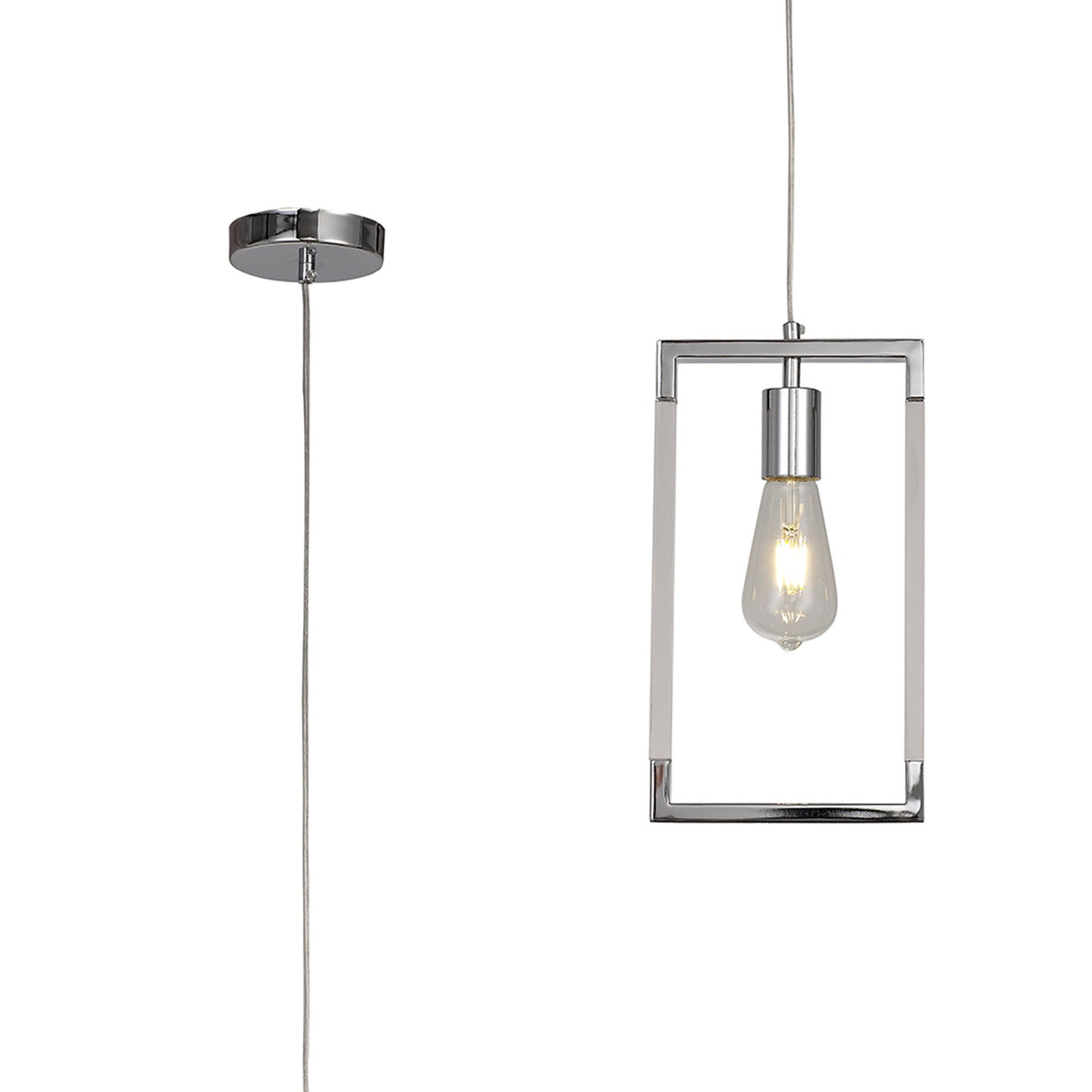 Canto Rectangle 1 Light Pendant Light - Polished Nickel
