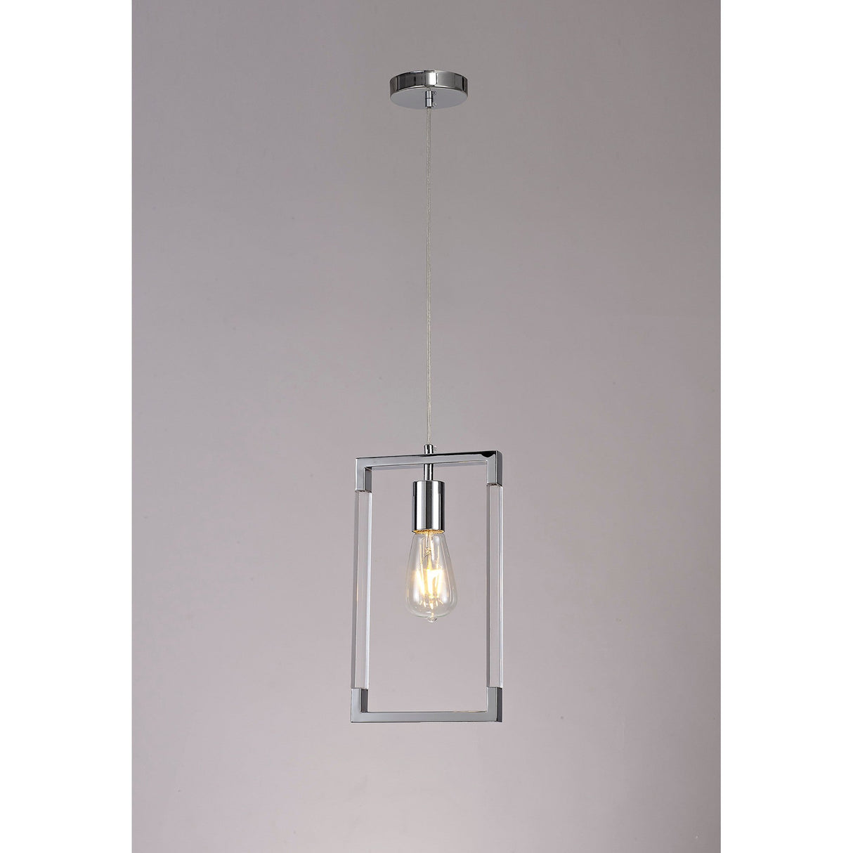 Canto Rectangle 1 Light Pendant Light - Polished Nickel