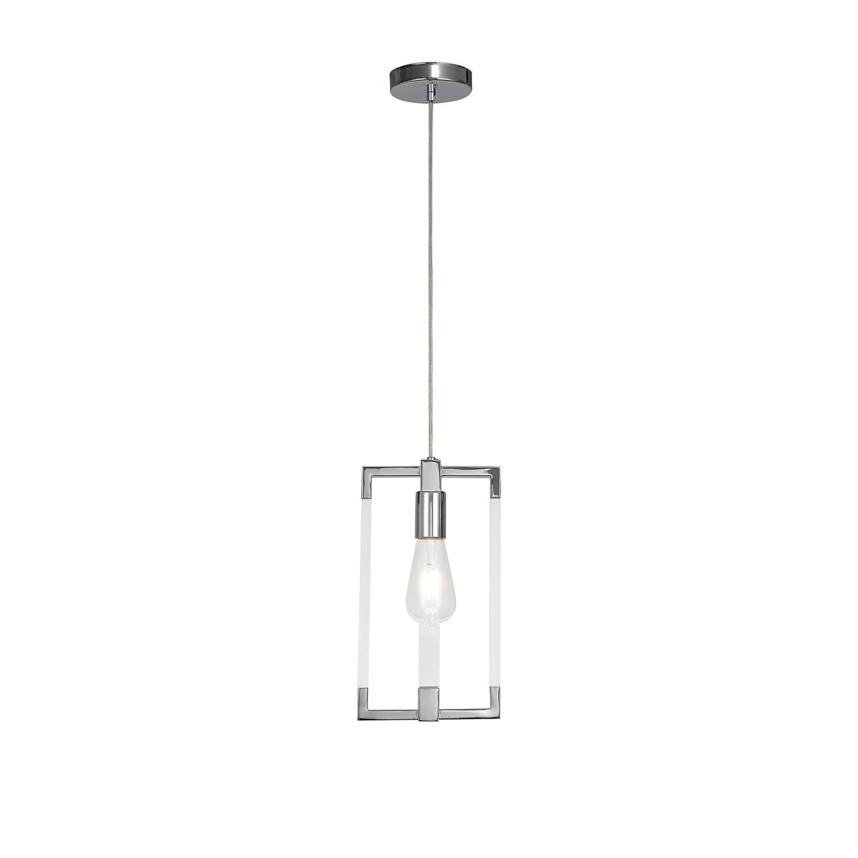 Canto Rectangle 1 Light Pendant Light - Polished Nickel