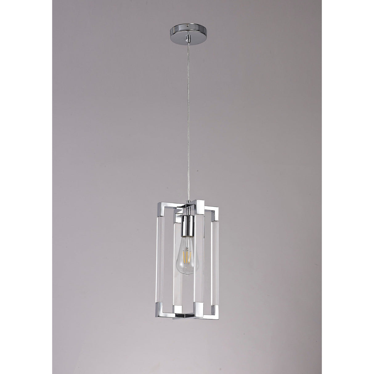 Canto Rectangle 1 Light Pendant Light - Polished Nickel