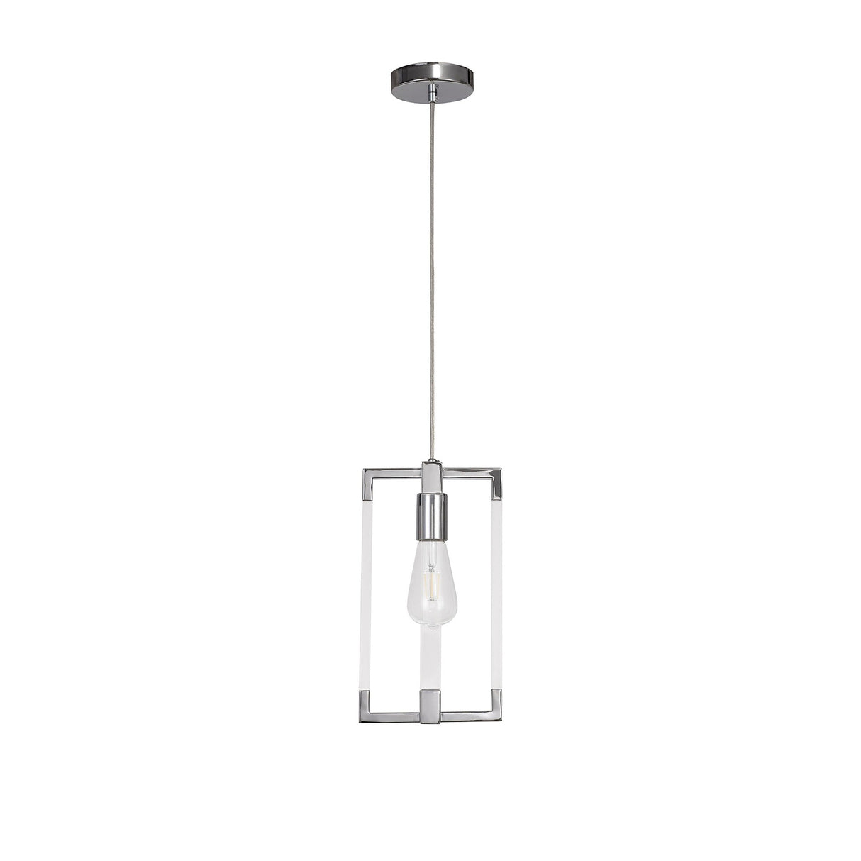 Canto Rectangle 1 Light Pendant Light - Polished Nickel