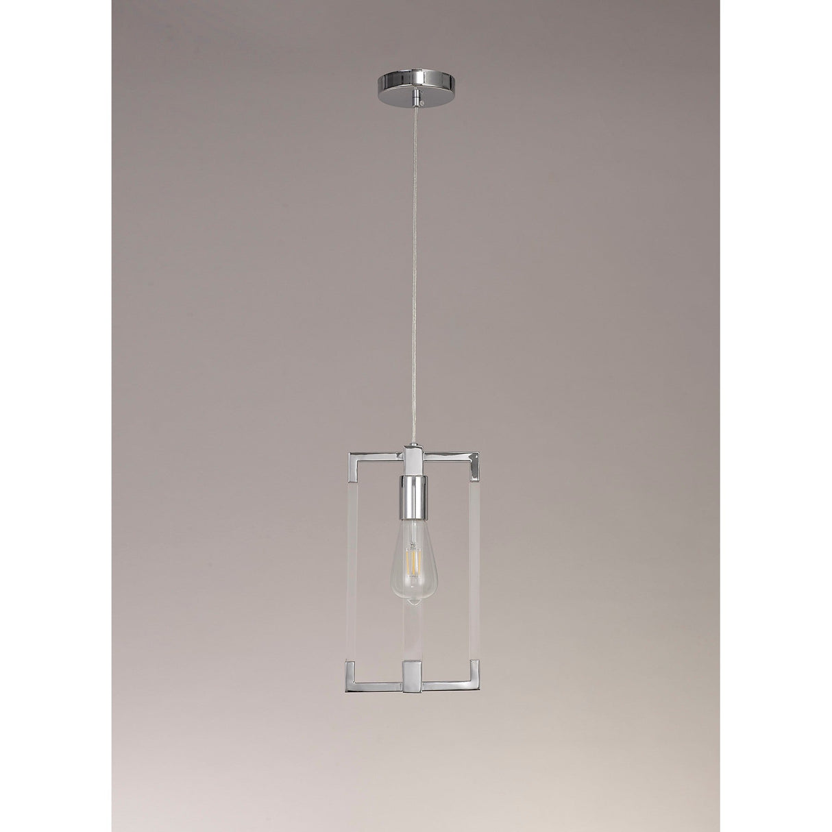 Canto Rectangle 1 Light Pendant Light - Polished Nickel