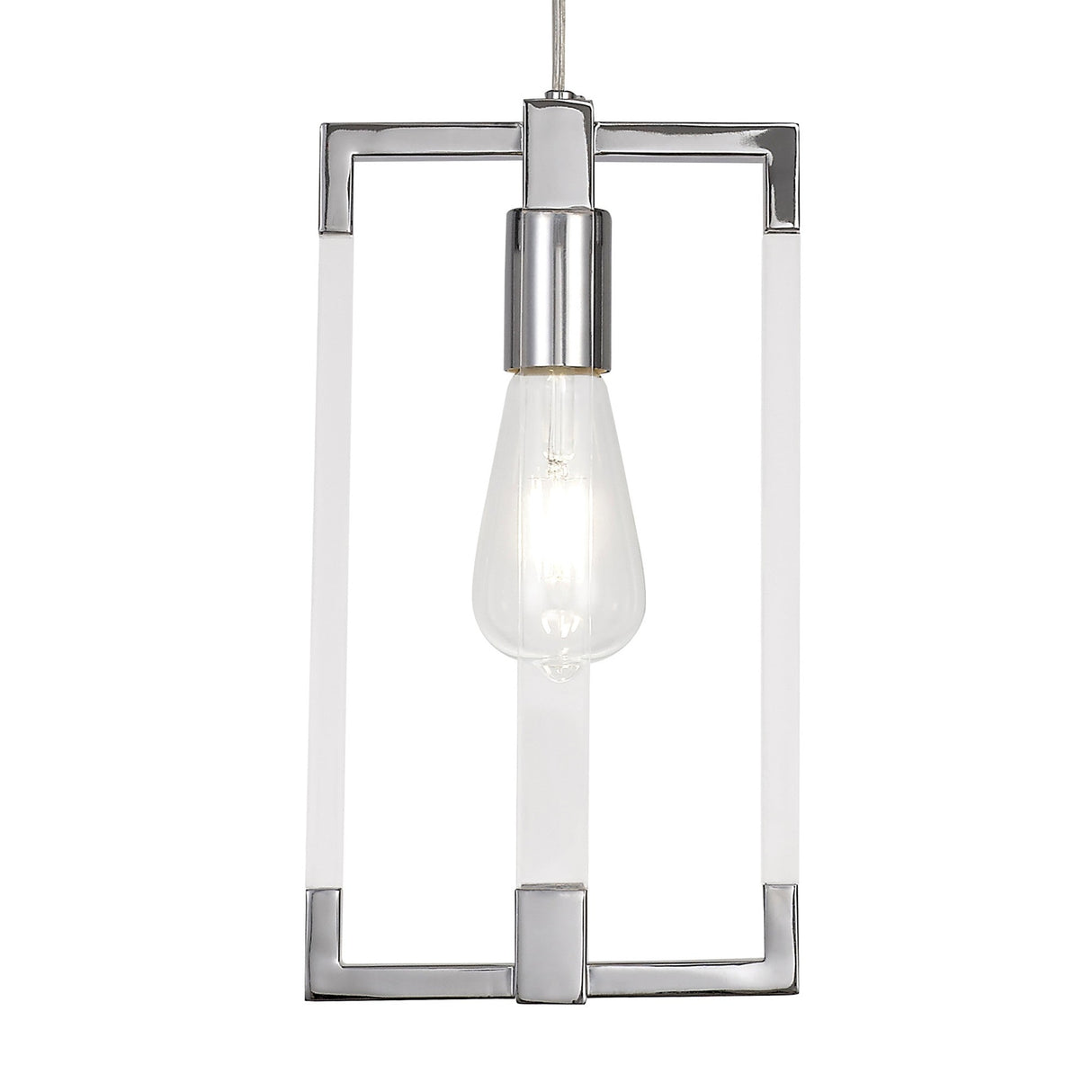 Canto Rectangle 1 Light Pendant Light - Polished Nickel