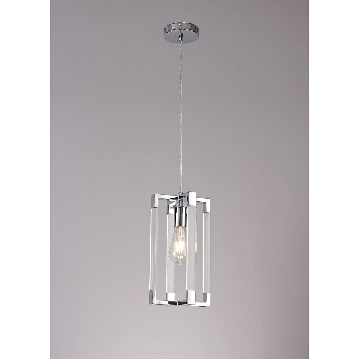 Canto Rectangle 1 Light Pendant Light - Polished Nickel