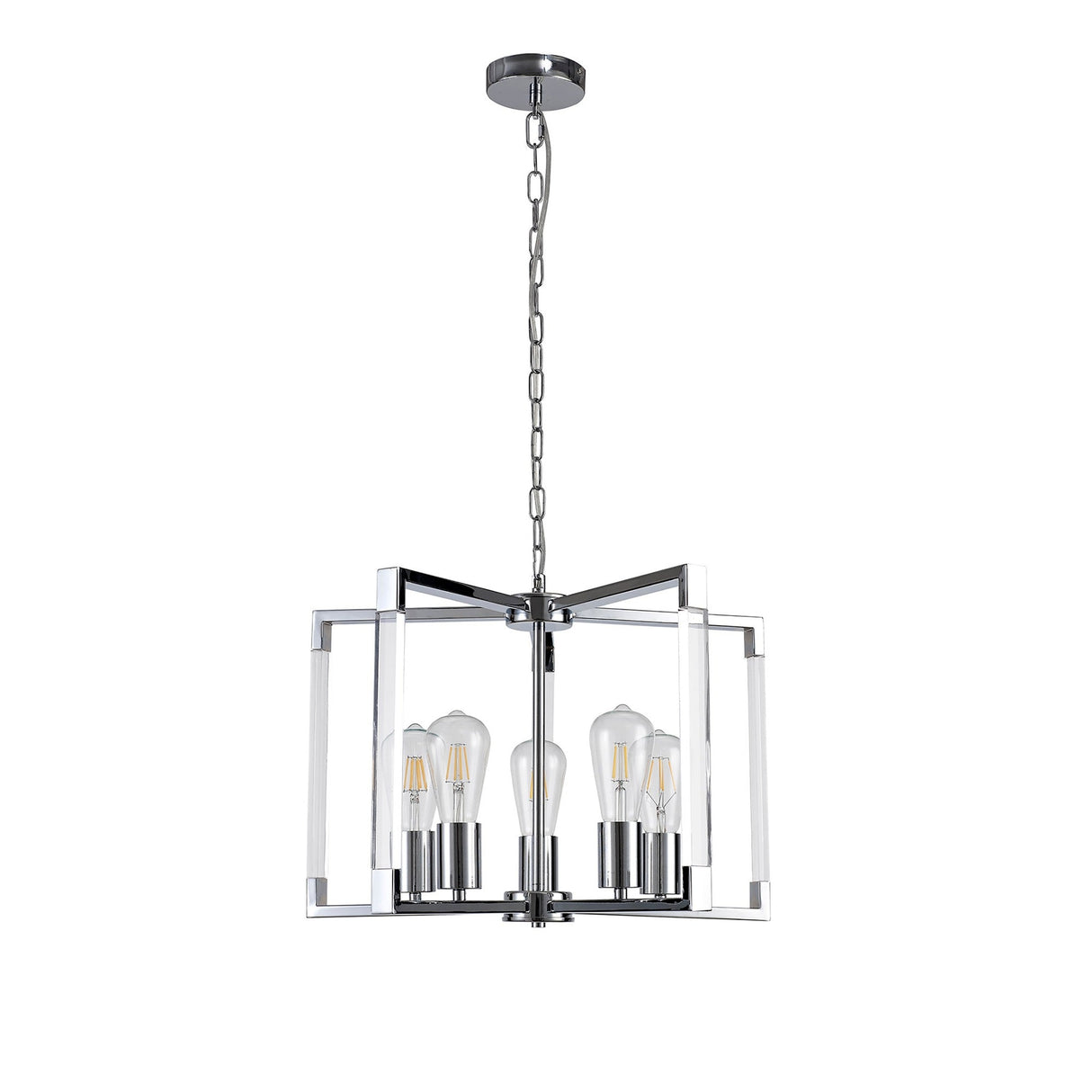 Canto 50cm 5 Light Chandelier - Polished Nickel