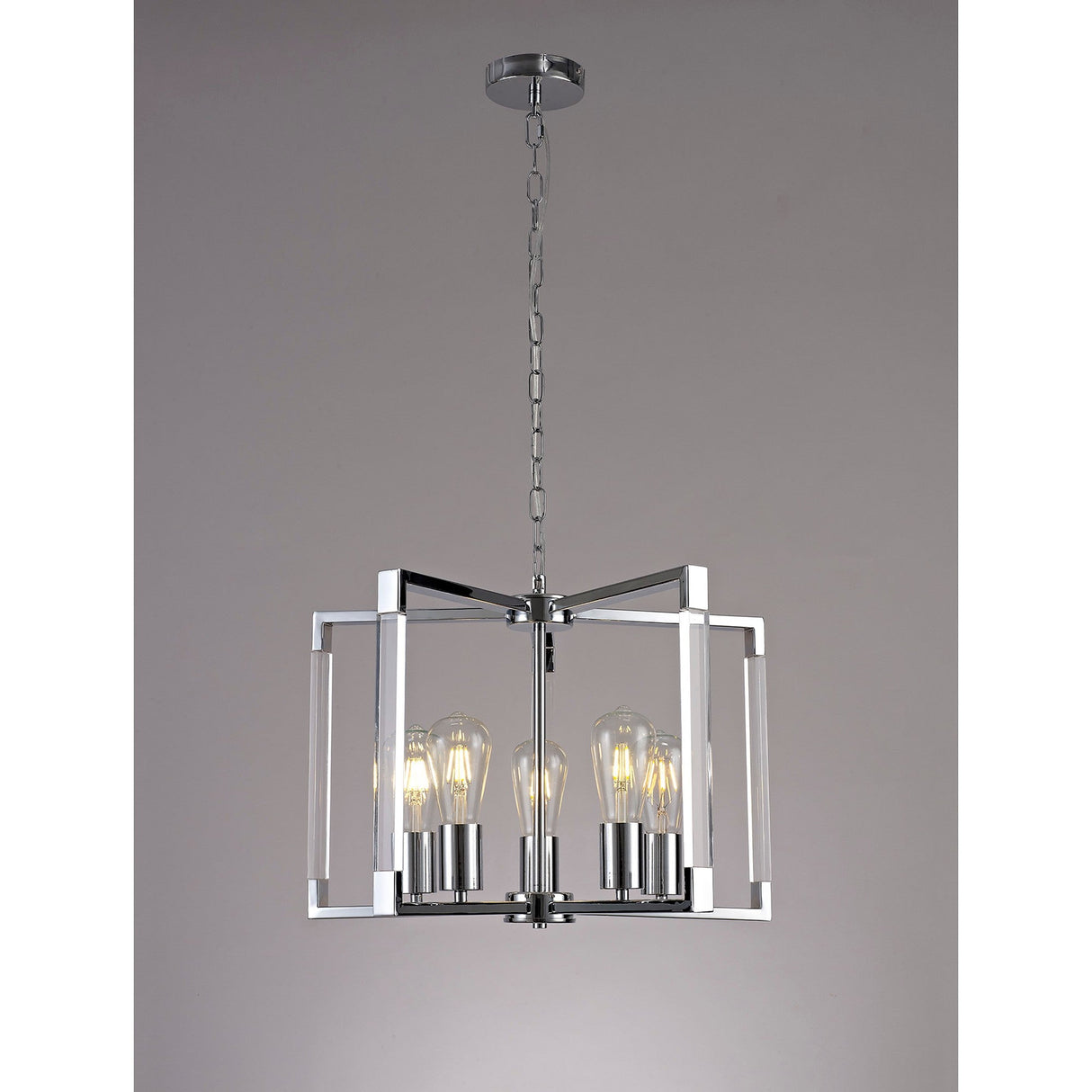 Canto 50cm 5 Light Chandelier - Polished Nickel