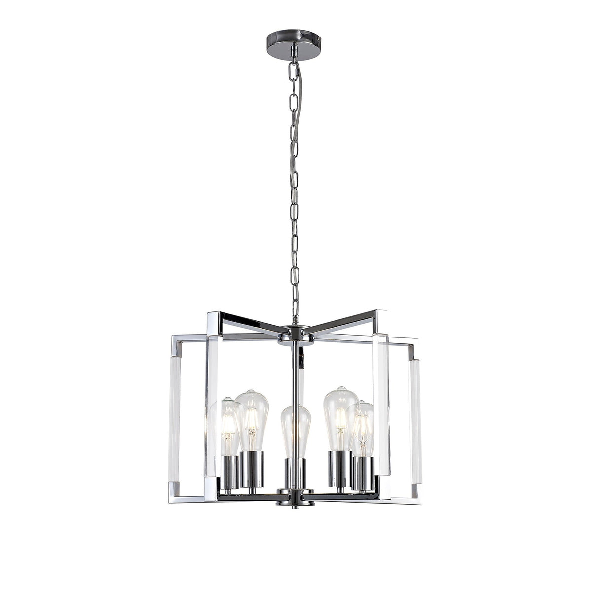 Canto 50cm 5 Light Chandelier - Polished Nickel