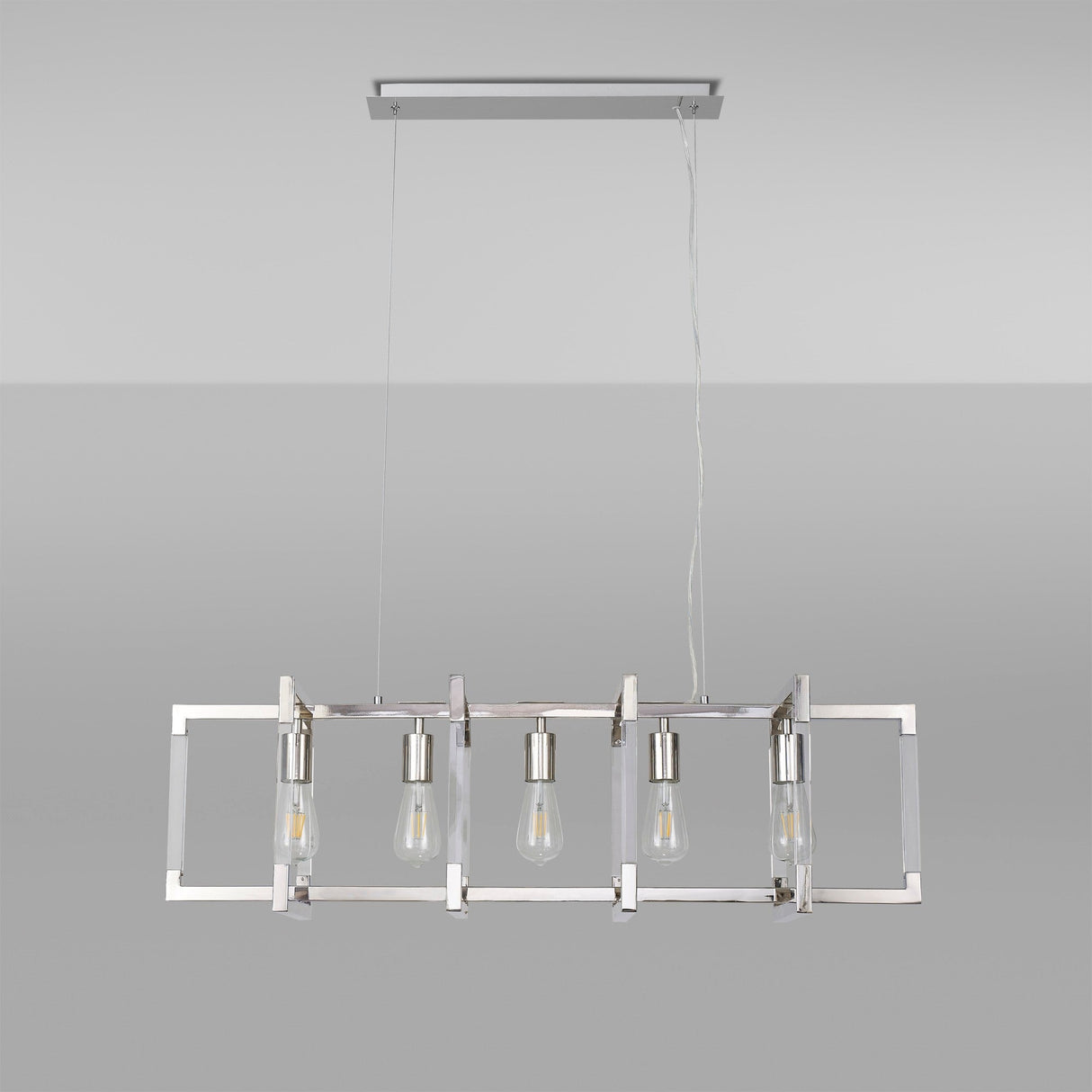 Canto 5 Light Linear Suspension Light - Polished Nickel