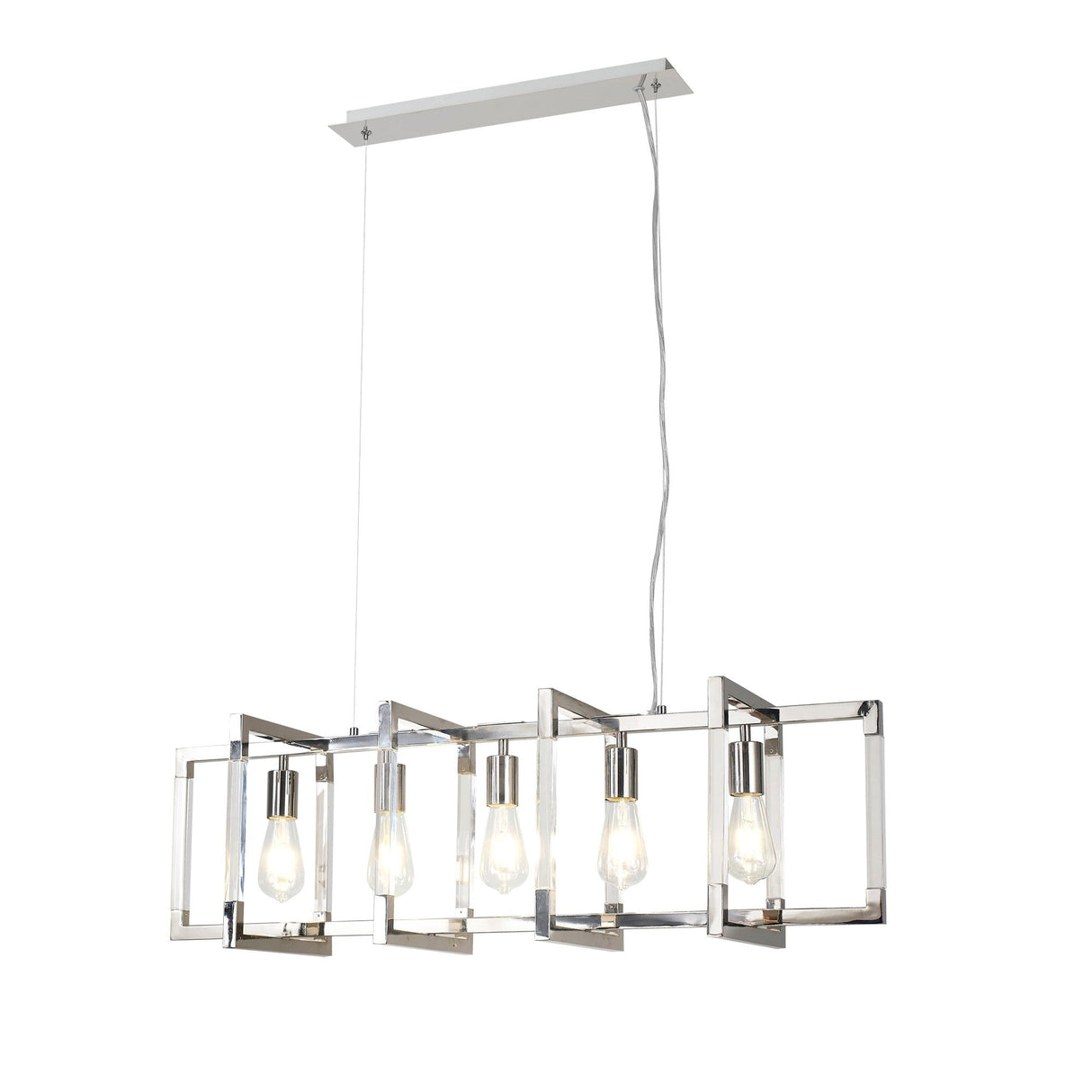 Canto 5 Light Linear Suspension Light - Polished Nickel