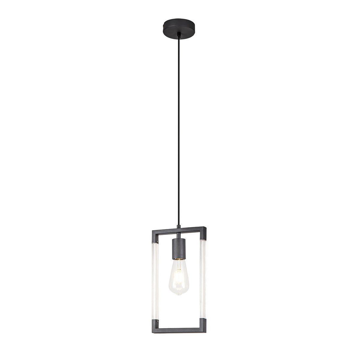 Canto Rectangle 1 Light Pendant Light - Graphite