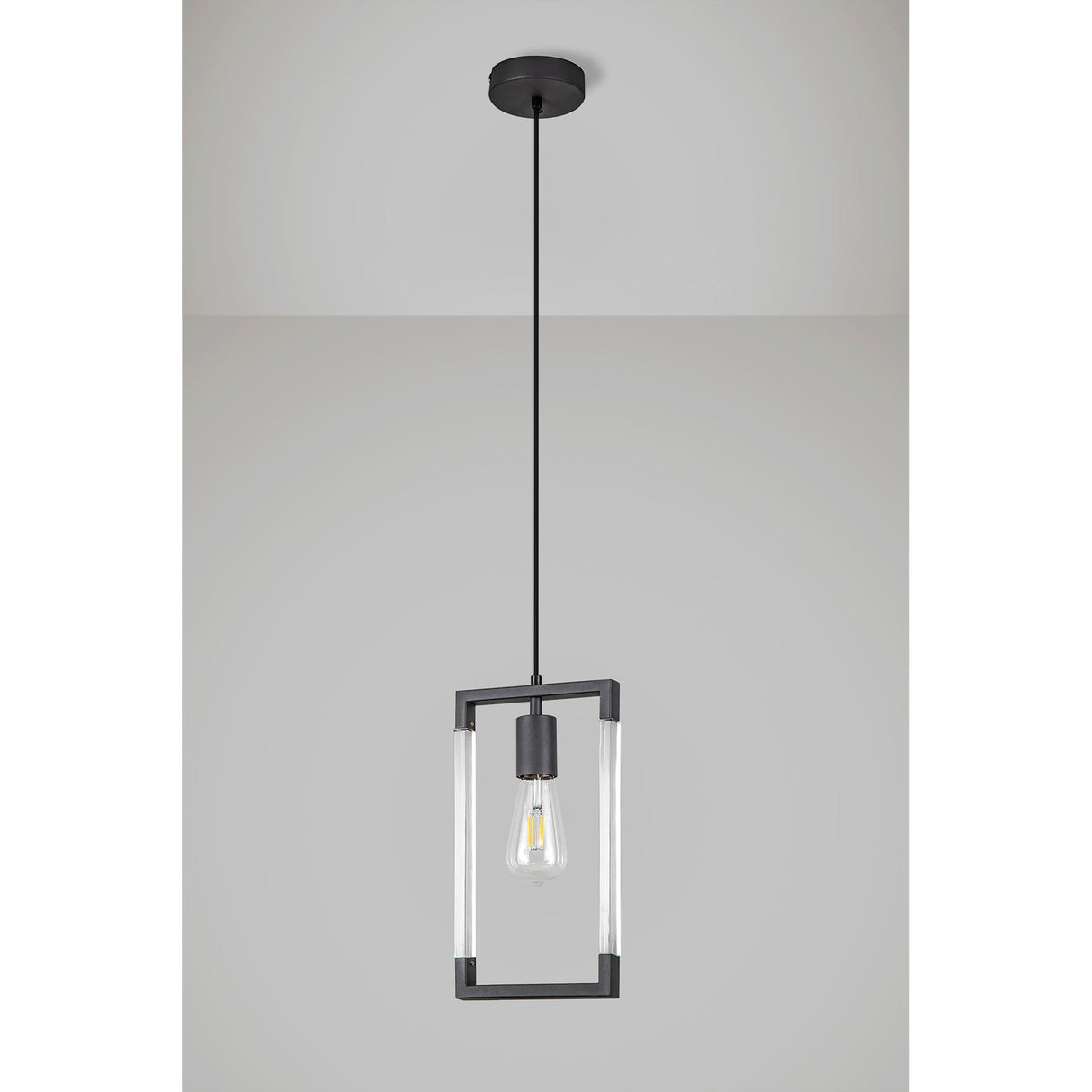 Canto Rectangle 1 Light Pendant Light - Graphite