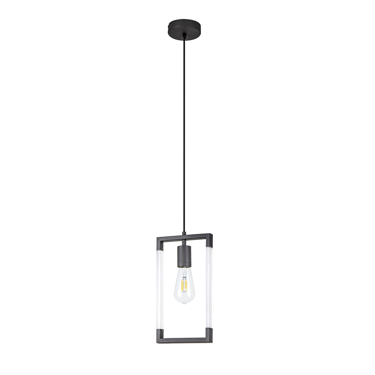 Canto Rectangle 1 Light Pendant Light - Graphite