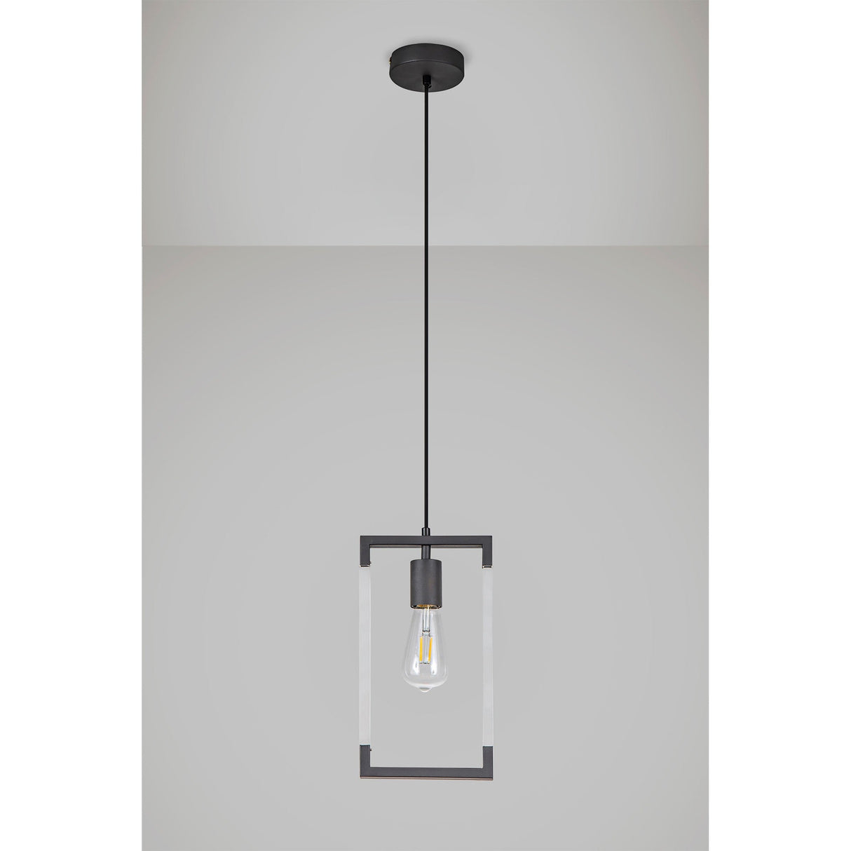 Canto Rectangle 1 Light Pendant Light - Graphite