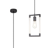 Canto Rectangle 1 Light Pendant Light - Graphite