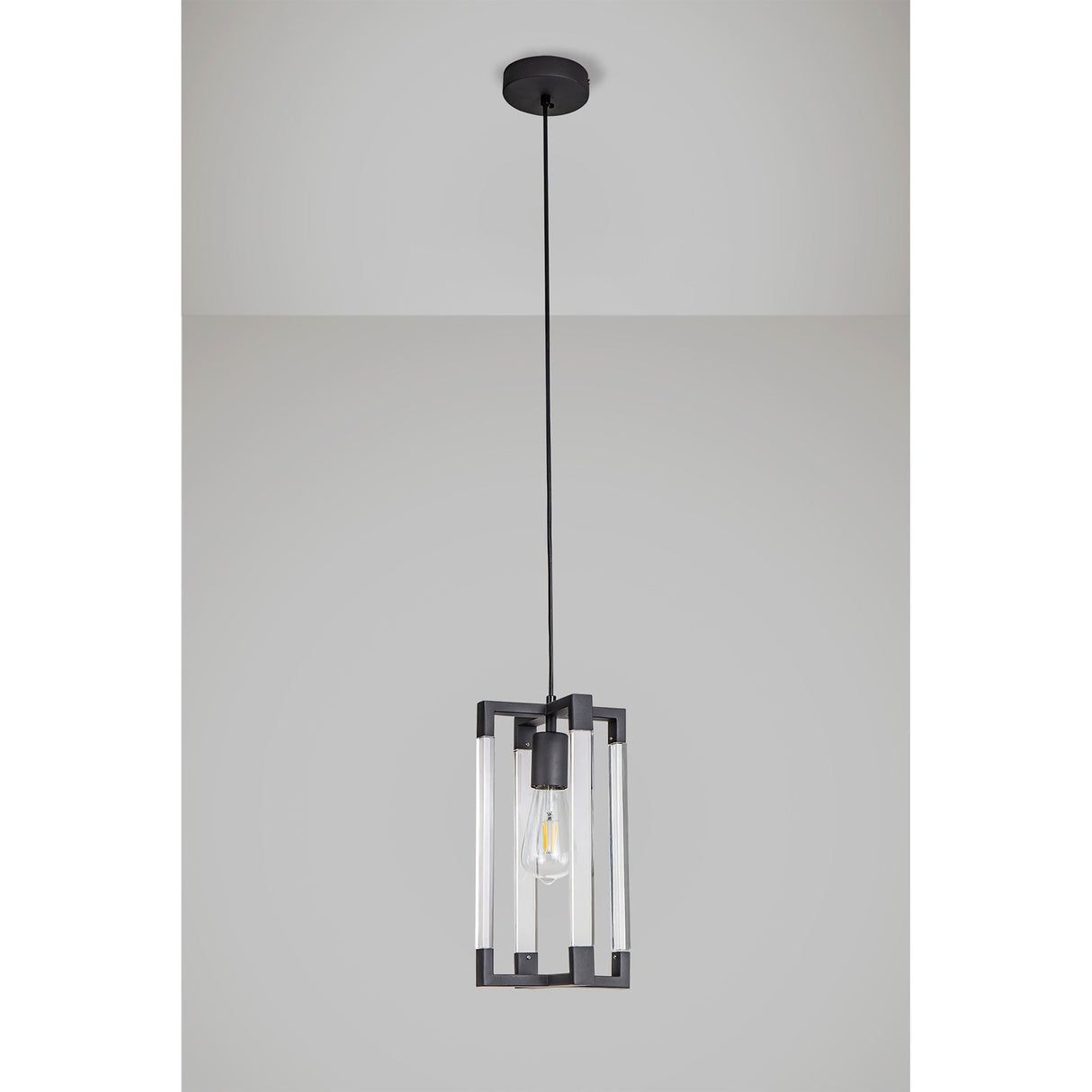 Canto Rectangle 1 Light Pendant Light - Graphite