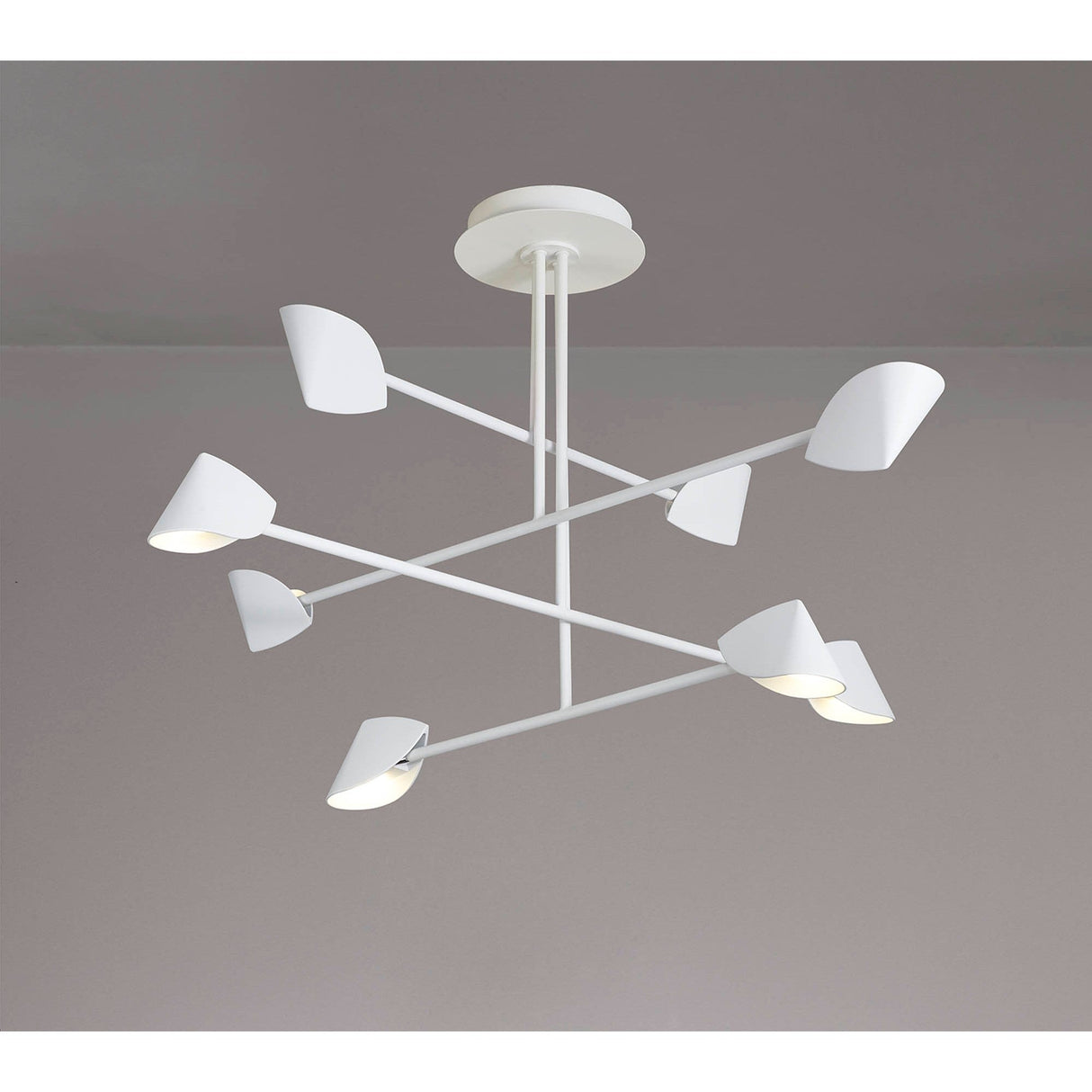 Capuccina 8 Light LED Semi-Flush Ceiling Light 61.5W 3000K – White