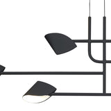 Capuccina 6 Light LED Linear Chandelier 45W 3000K - Black
