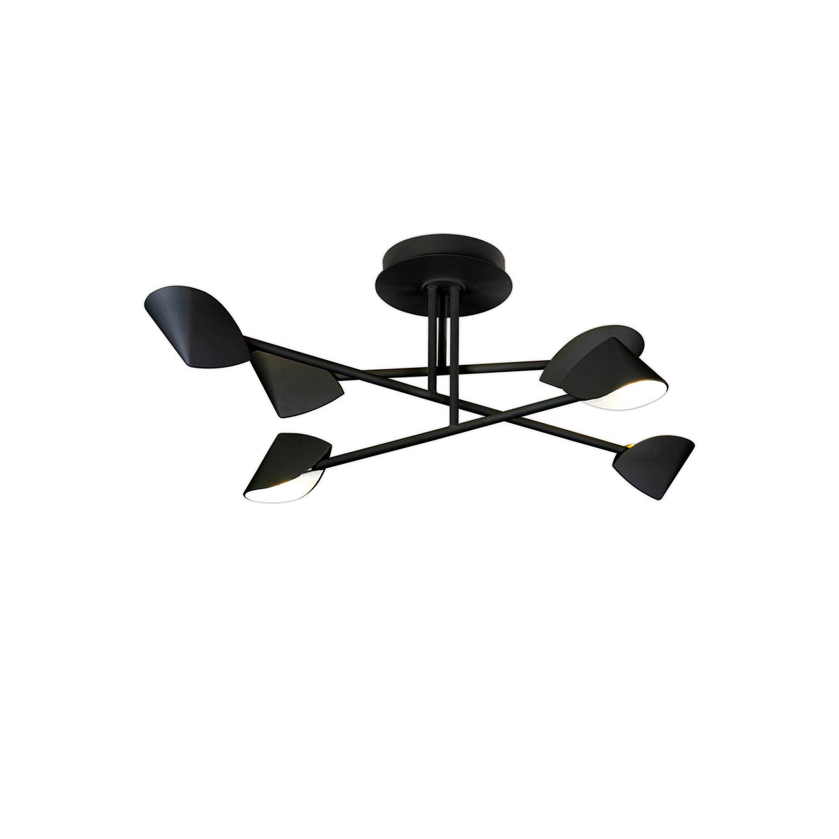 Capuccina Medium LED Semi-Flush Ceiling Light 45W 3000K - Black