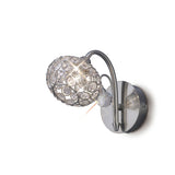 Cara 1 Light Crystal Wall Light With Switch - Nickel