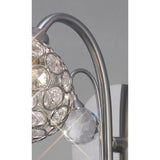 Cara 1 Light Crystal Wall Light With Switch - Nickel