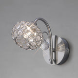 Cara 1 Light Crystal Wall Light With Switch - Nickel