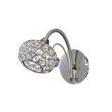 Cara 1 Light Crystal Wall Light With Switch - Nickel
