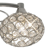 Cara 3 Light Crystal Semi-Flush Ceiling Light - Satin Nickel
